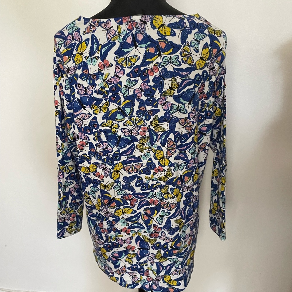 Avon Signature Collection Butterfly Print Long Sleeve Top Size XL (16)